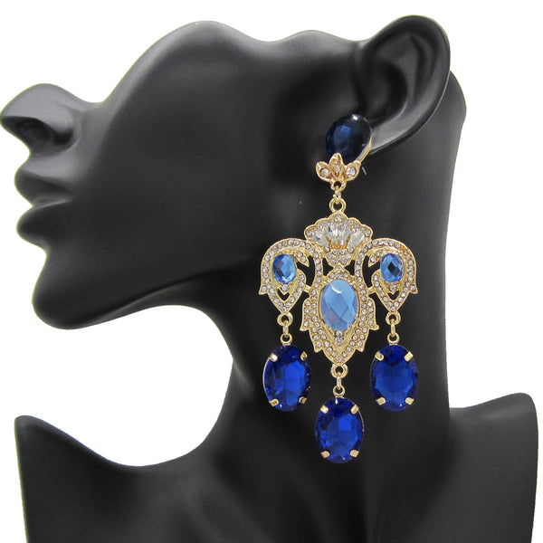 Nuevo diseño de moda, pendientes de cristal de gota grande, moda para mujer