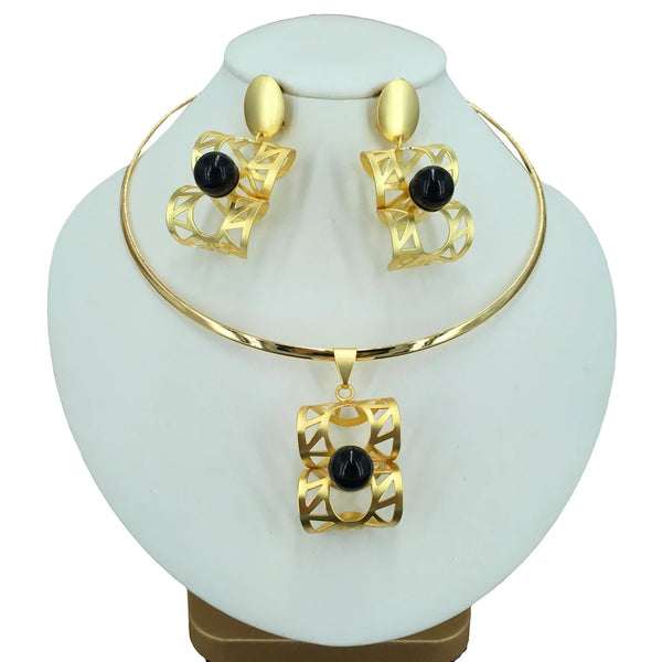 Gargantilla con colgante y pendientes para mujer