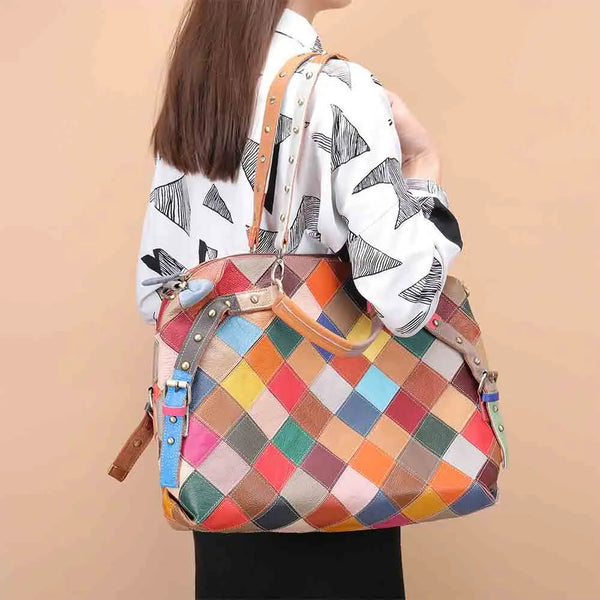 Oversized Women Tote Bag Soft 100% Genuine Leather Handbag