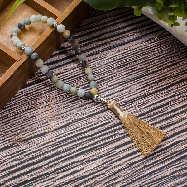 Cuentas de amazonita de 10 mm para oración Tasbih 33, joyería islámica musulmana