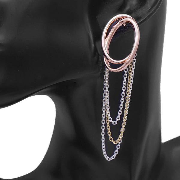 Trendy Gold Color Hoop Chain Earrings Drop Earrings For Women