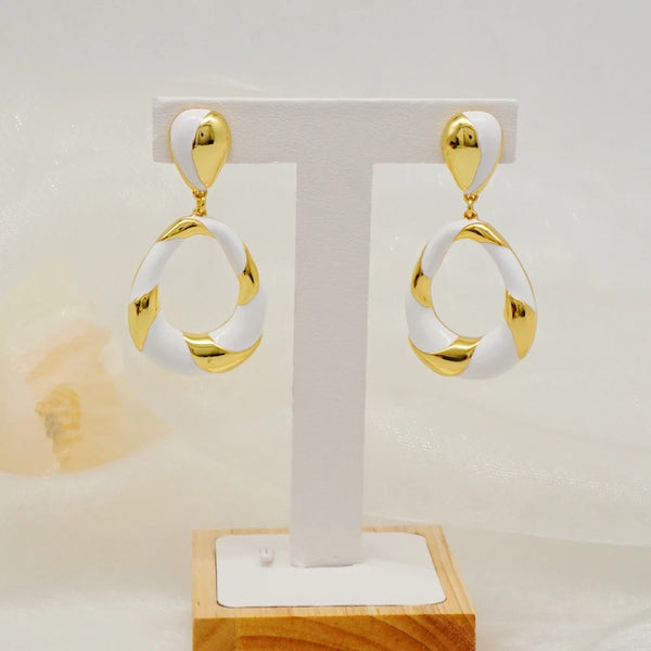 Fashion Gold Color Drop Dangle Earrings Big Round Hanging Earring