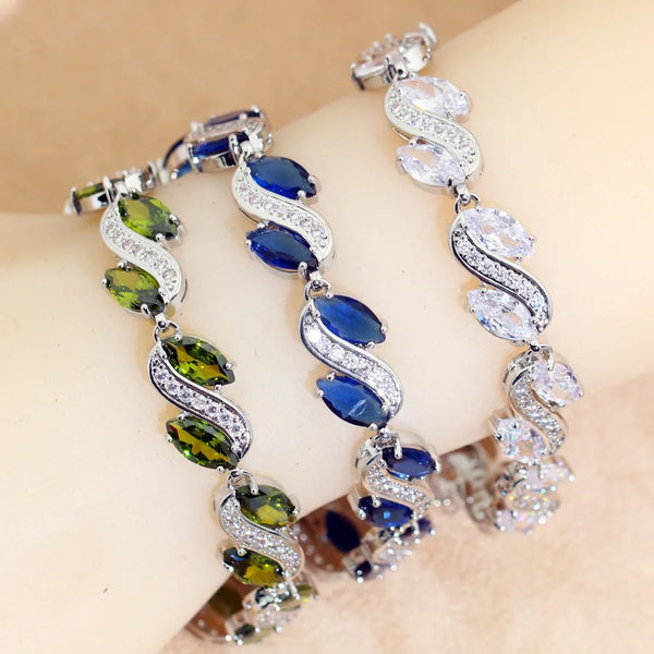 New More Color Zirconia 925 Silver Bracelet for Women