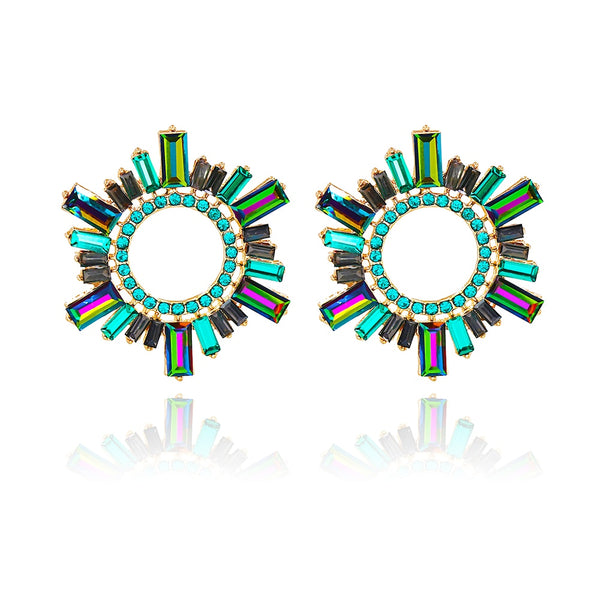 New Vintage Hollow Round Crystal Drop Dangle Earrings