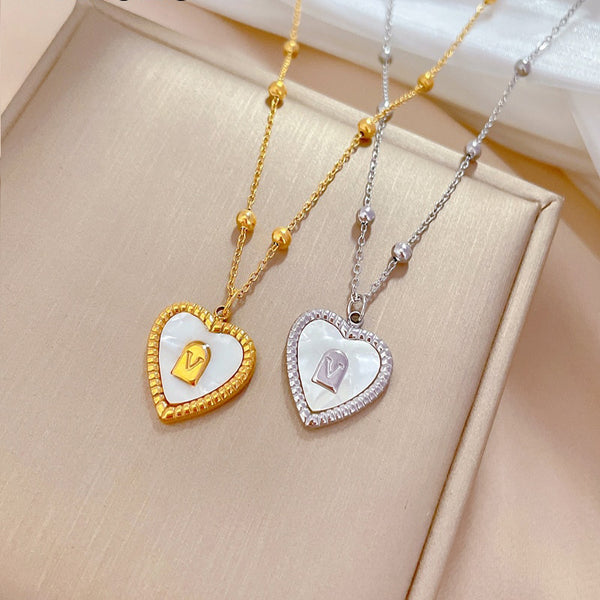 316L Stainless Steel Creative Heart Love Pendant Necklace For Women