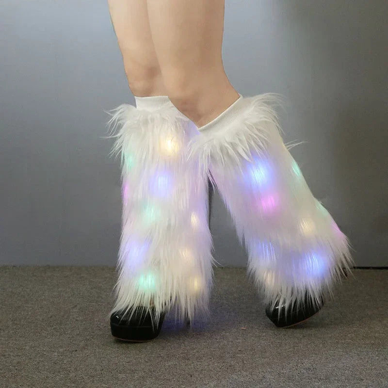 40cm Exaggerated disco Club Imitation Wool Boots Plush Socks