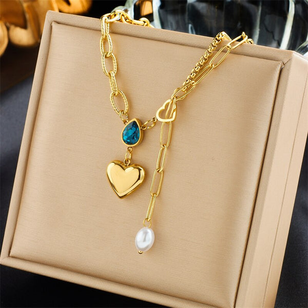 316L Stainless Steel Heart Pendant Necklace For Women