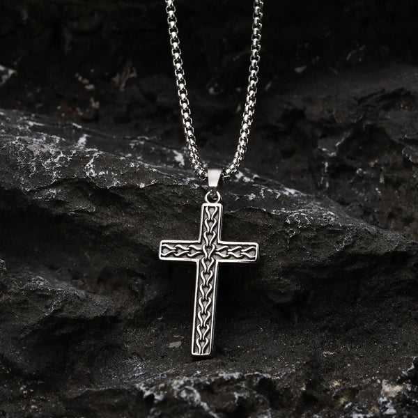 Collares colgantes con cruz de roca para hombres y niños