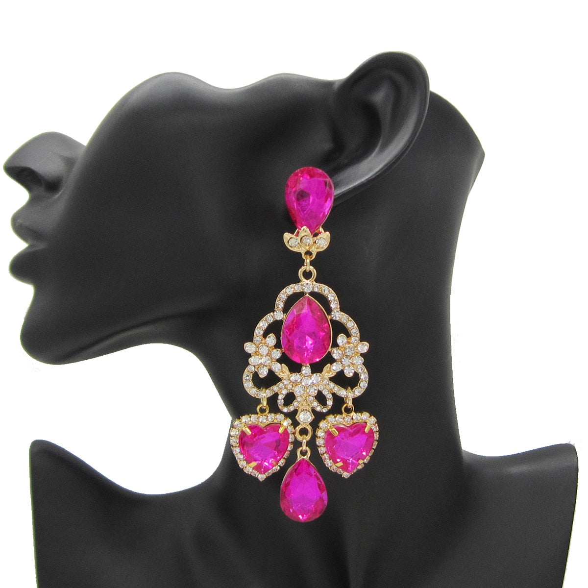 Fashion Crystal Dangle Drop Big Earrings with High Quality Rhinestone for Women