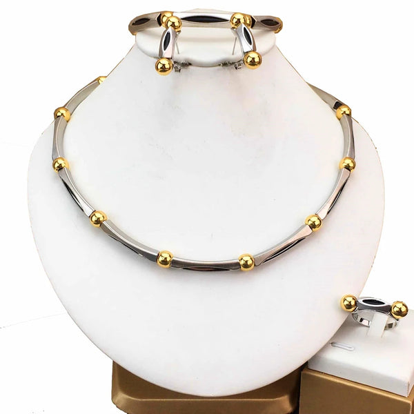 Conjuntos de joyas de Dubái más nuevos, collar sencillo para mujer, regalo de fiesta