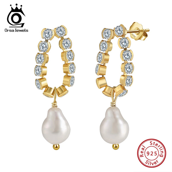 14K Gold Brilliant Full Paved CZ Earrings