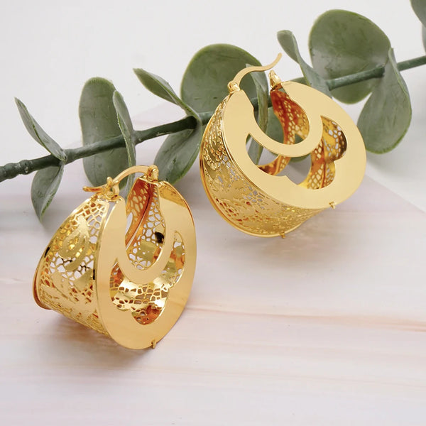 Trend Vintage Geometric Metal Earrings Set For Women Dangle Earrings