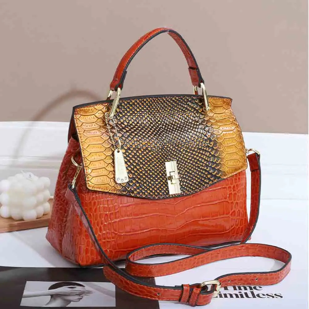 Fashion Snake Skin Woman Shoulder Bags Luxury Patent Leather High Quality Lady Handbag