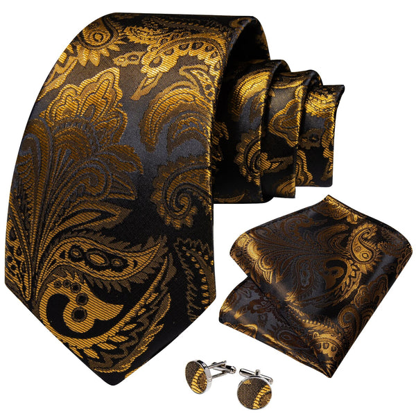 Nueva moda de seda jacquard dorado con estampado de cachemira, regalo para bodas, negocios y fiestas para hombres.