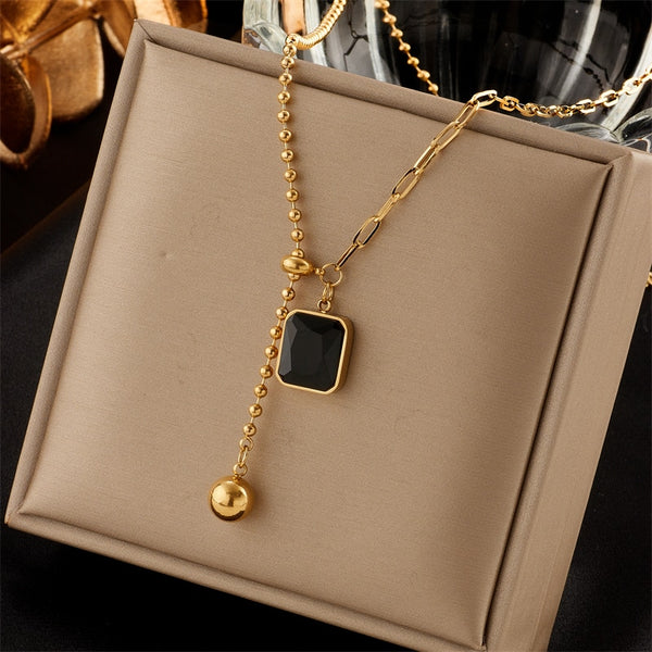 316L Stainless Steel Zircon Necklace For Women