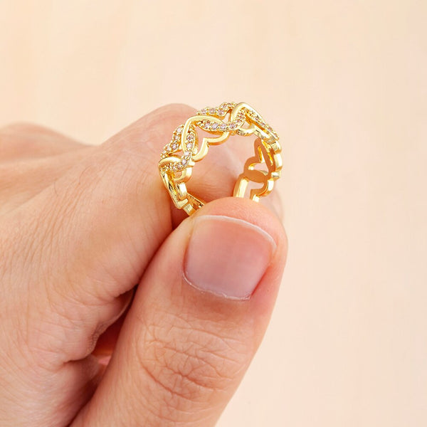 Anillos románticos de corazón de amor para pareja para mujer