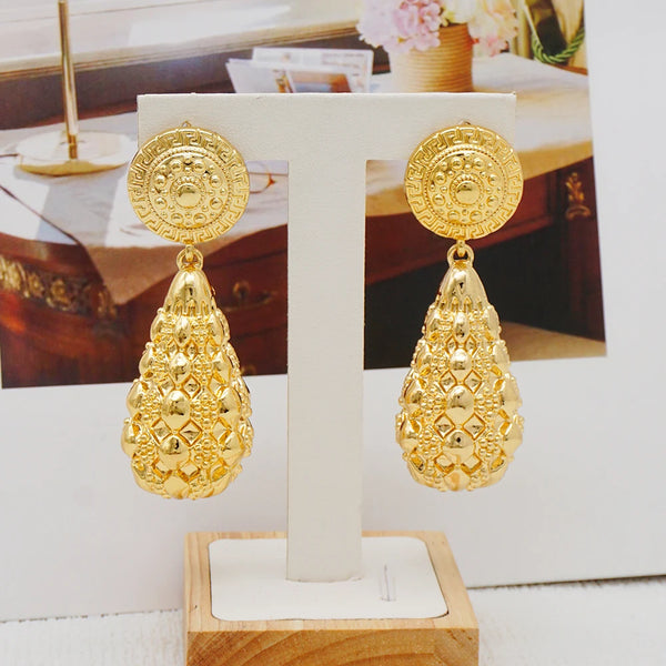 Fashion Gold Color Dangle Drop Big Earrings Irregular Geometric Earring