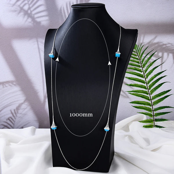 Conjunto de collar, pulsera, anillo y pendientes de 1 m de largo para mujer
