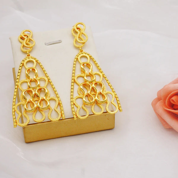 African Women Copper Drop Gold Color Earrings For Women Earrings Trend Jewelry Gift