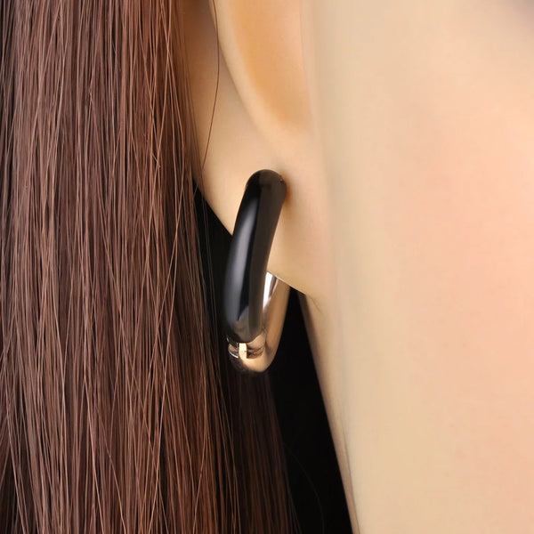 Pendientes de aro de moda de acero inoxidable