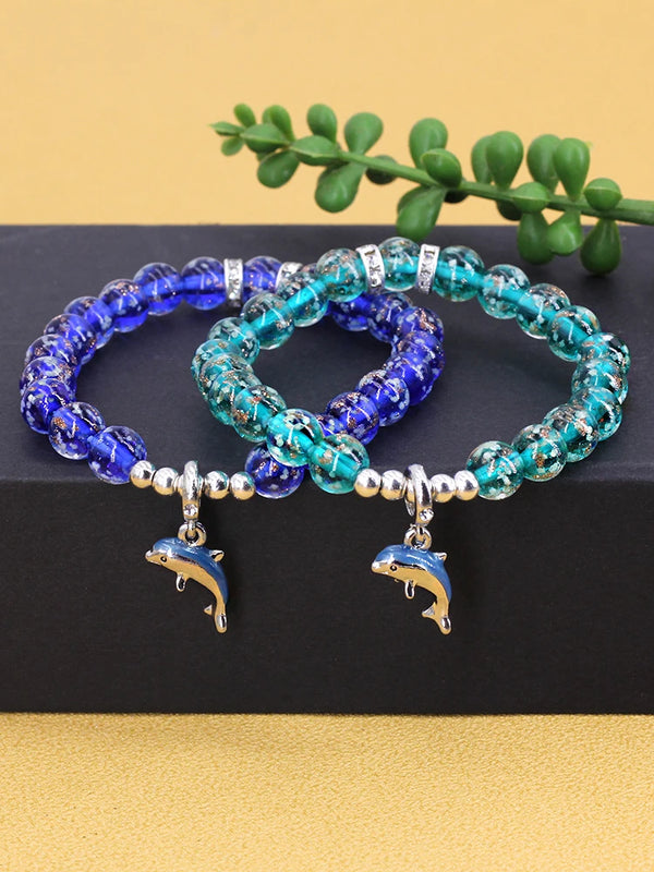 charm bracelet for women whale pendant blue bracelet Luminous, beads pendants crystal bracelets