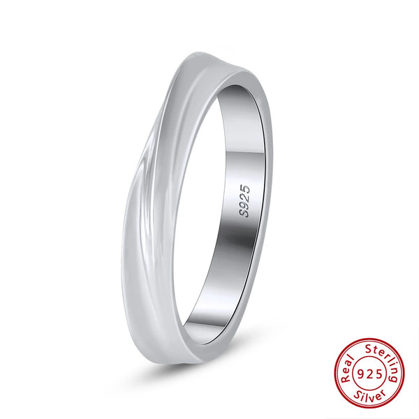 925 Sterling Silver Classic Twisted Rings 14K Gold Plated Dainty Band for Women
