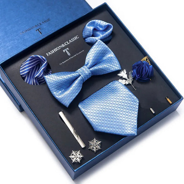 Fashion Tie For Men Holiday Gift Tie Pocket Squares Cufflink Set Necktie Box