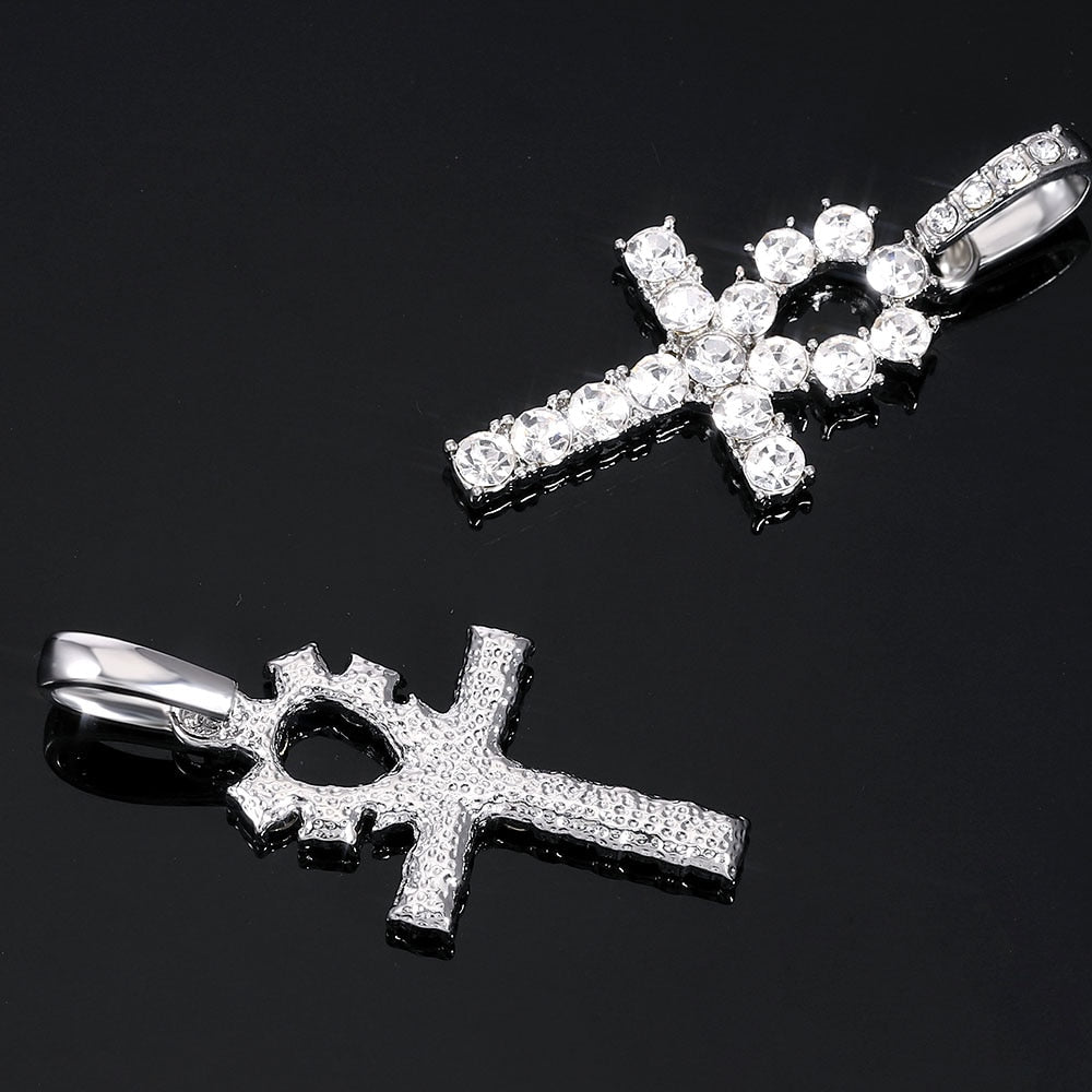 925 Sterling Silver Ice Zircon Cross Pendant