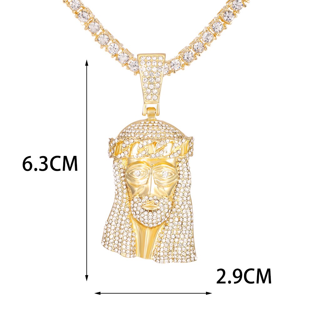 Women Necklace Jesus Pendant Gold Color Box Chain For Men