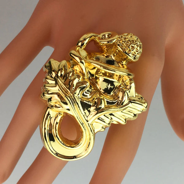 Anillos grandes de moda, anillos brasileños para mujer, regalo de Navidad para fiestas.