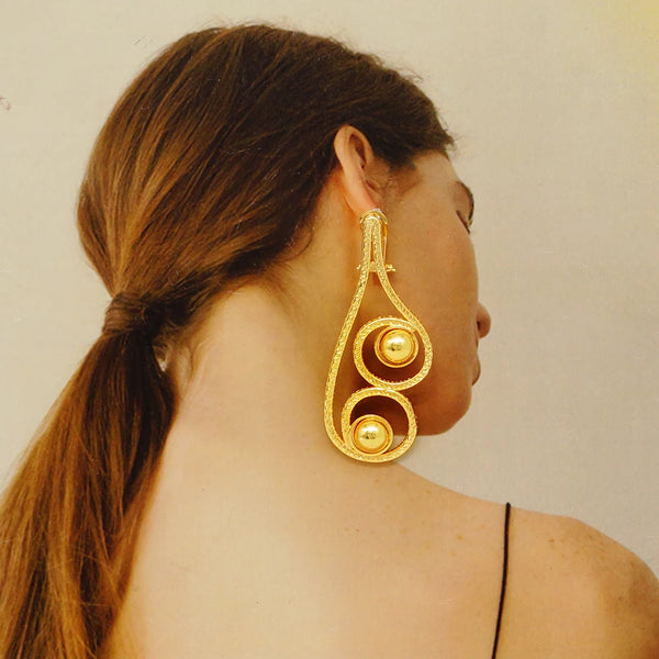 Fashion African Big Earrings Flower Stud Earrings Jewelry Copper Statement Earrings