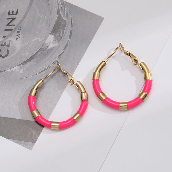 Gold Plated Bohemian Simple Circle Hoop Earrings For Women Earrings