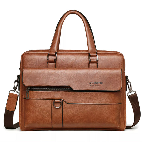 Bolso tipo maletín para hombre, de alta calidad, de negocios, de marca famosa, de piel sintética, tipo mensajero.
