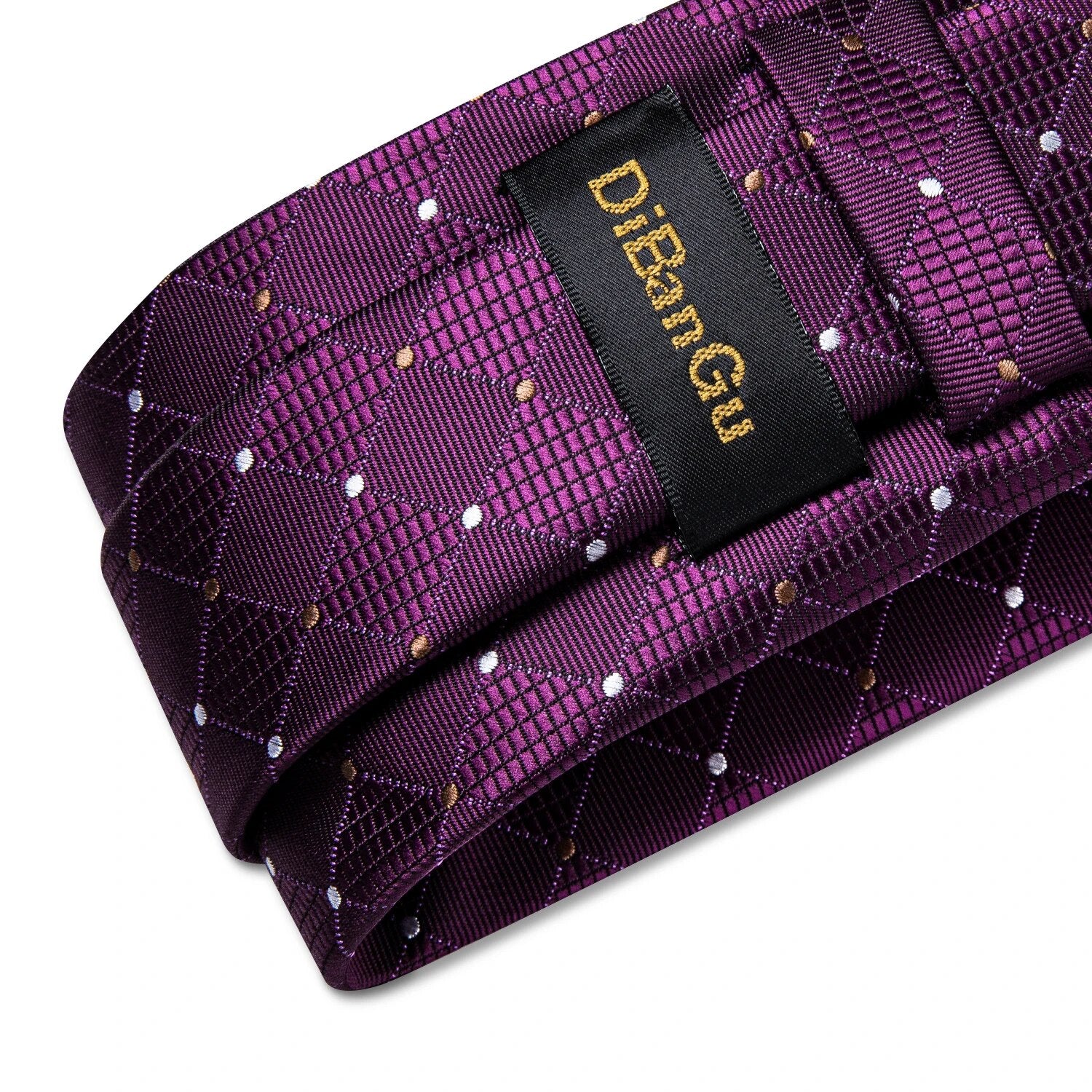 New Purple Men's Ties Luxury Plaid Dot Solid Silk Ties