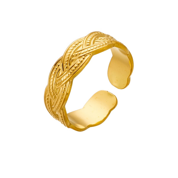 316L Stainless Steel Gold Color Cross Ring For Women