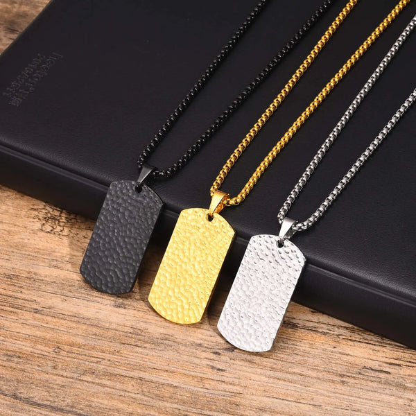 Gold Color Hammered Necklaces for Men
