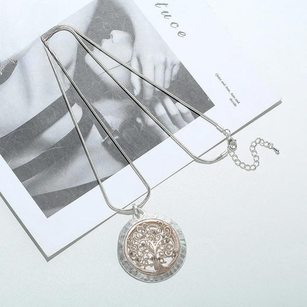 Hollow Big Tree of Life Long Chains Collar Necklace Suspension Decorative Jewelry Pendants