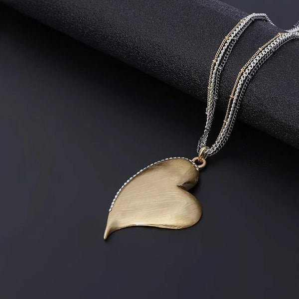 Collar vintage de corazón dulce en color dorado para mujer