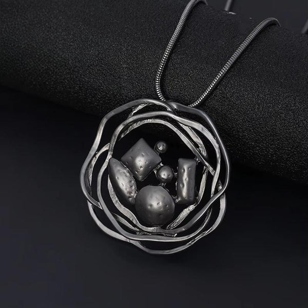 Gargantilla vintage de color gris, joyería gótica para mujer