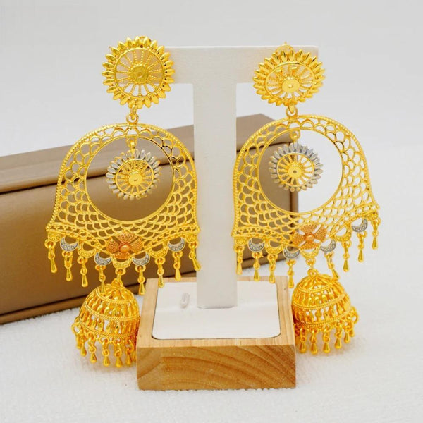 Luxury Copper Drop Chain Tassels Earrings Ethiopia Dubai Gold Color Long Earrings