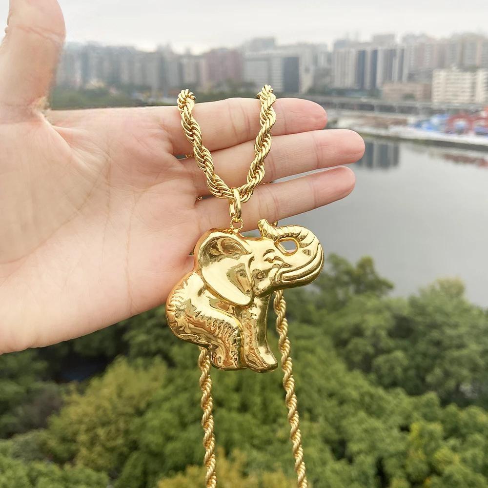 Fashion Elephant Pendant Necklace Animal 60CM Chain for Women