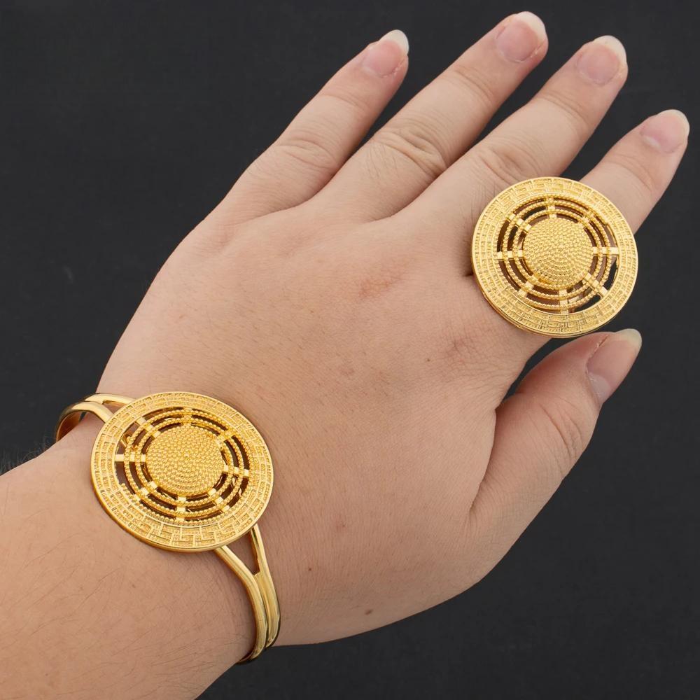 Italy Luxury Gold Plated Bracelet Ring for Women