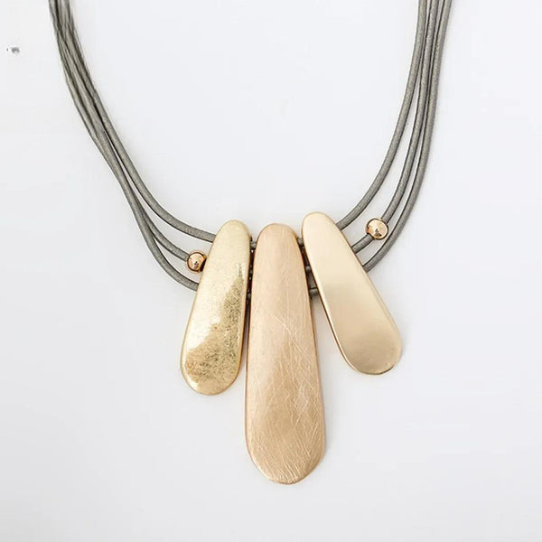 Collar vintage con cadena larga geométrica para San Valentín para mujer