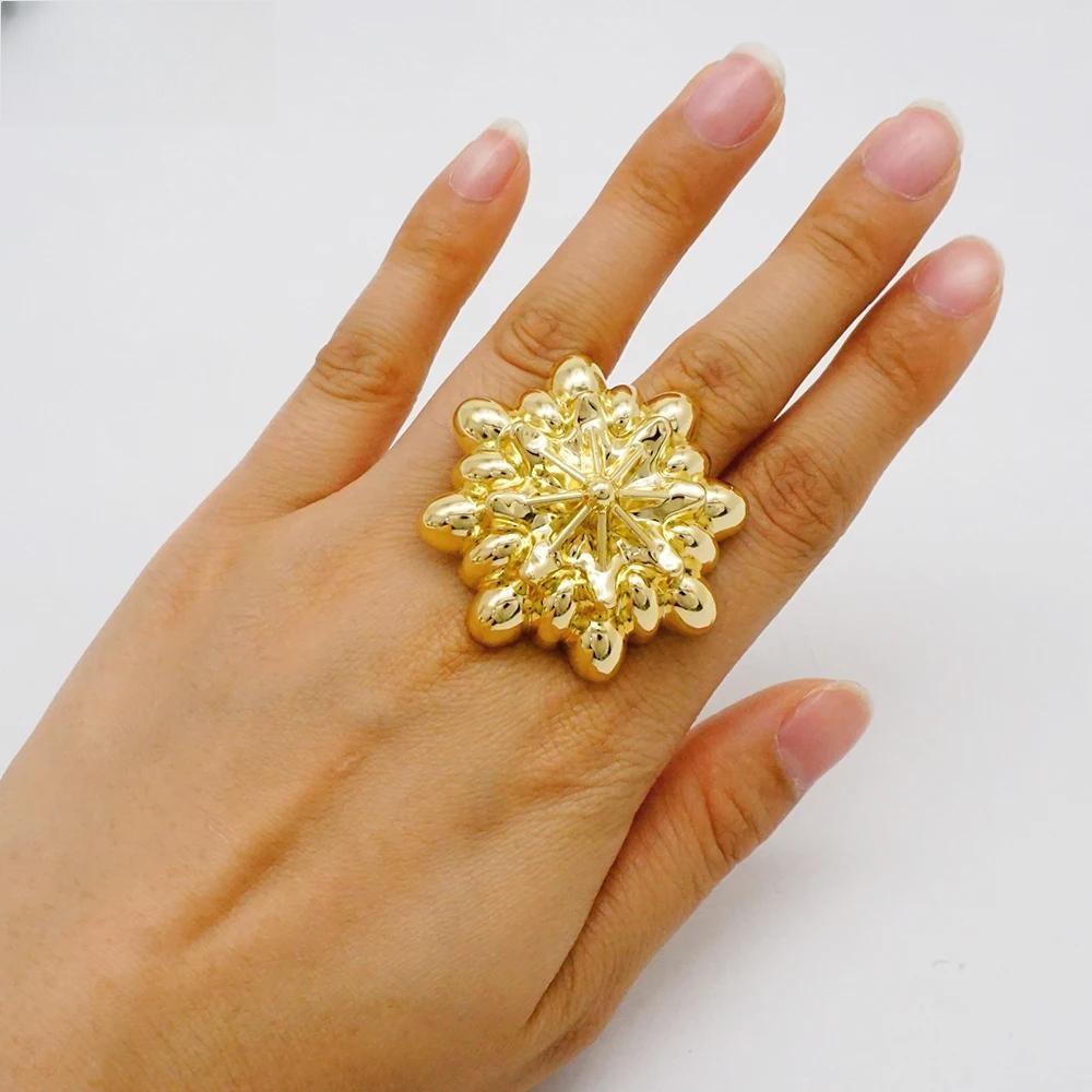 Dubai Ethiopia Gold Color Rings For Women Adjustable Copper Ring