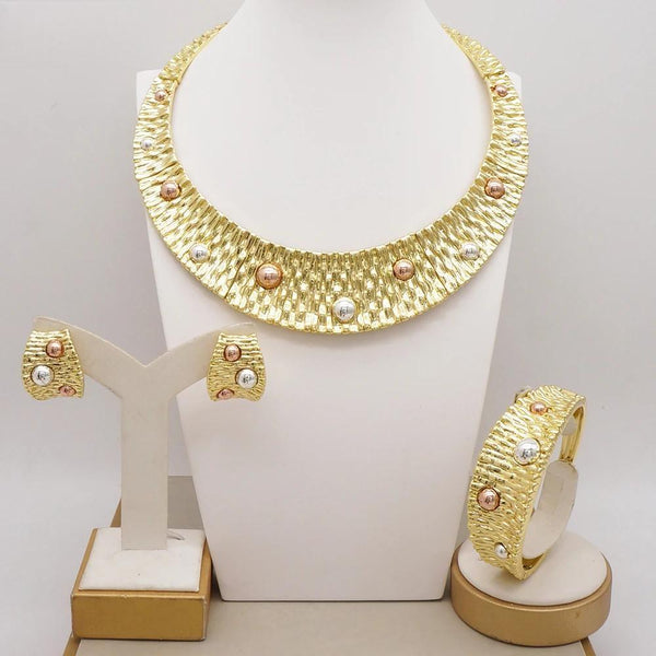 Fashion Big Necklace Set Wedding Jewelry Sets African Beads Necklaces Earrings