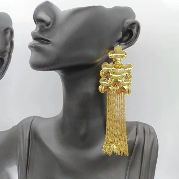 Dubai Large Earrings for Women Jewelry Copper Water Drop Earrings