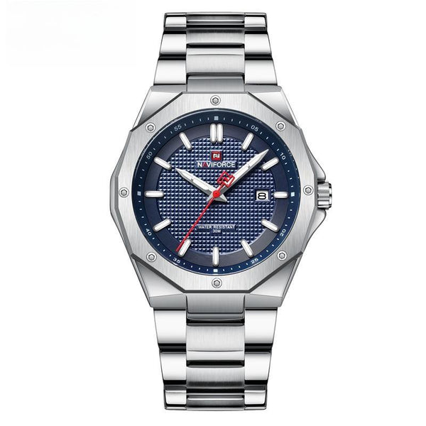 Relojes para hombre de acero inoxidable, resistente al agua hasta 3 ATM, deportivos, con fecha, de cuarzo, para negocios.