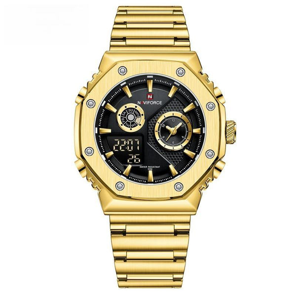 Reloj deportivo digital de cuarzo para hombre, resistente al agua, de acero inoxidable