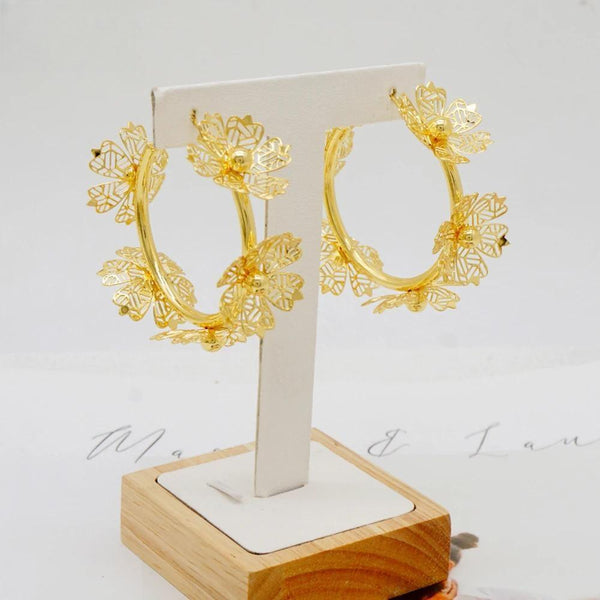 Fashion Gold Color Earring Big Hoop Earring Round Circle Drop Earrings