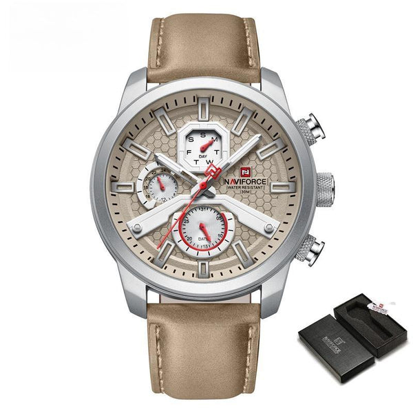 Relojes de moda NAVIFORCE para hombre, reloj de cuarzo militar de lujo de la mejor marca.